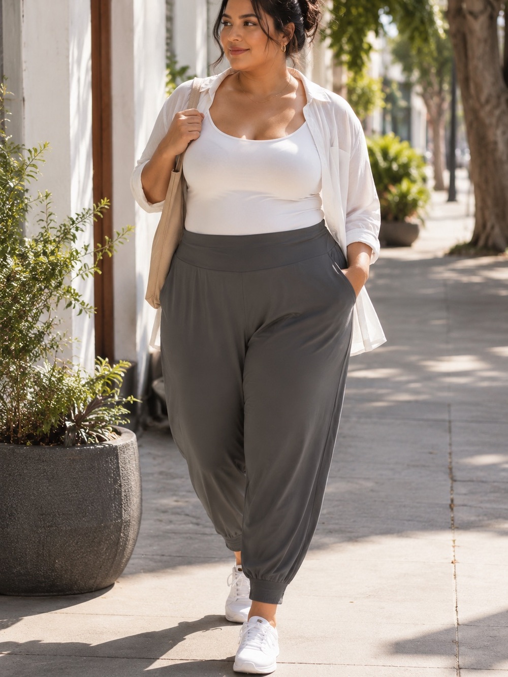 Athleta Brooklyn Jogger Pants 2X Athleisure Travel Minimalist Cozy Comy Gym